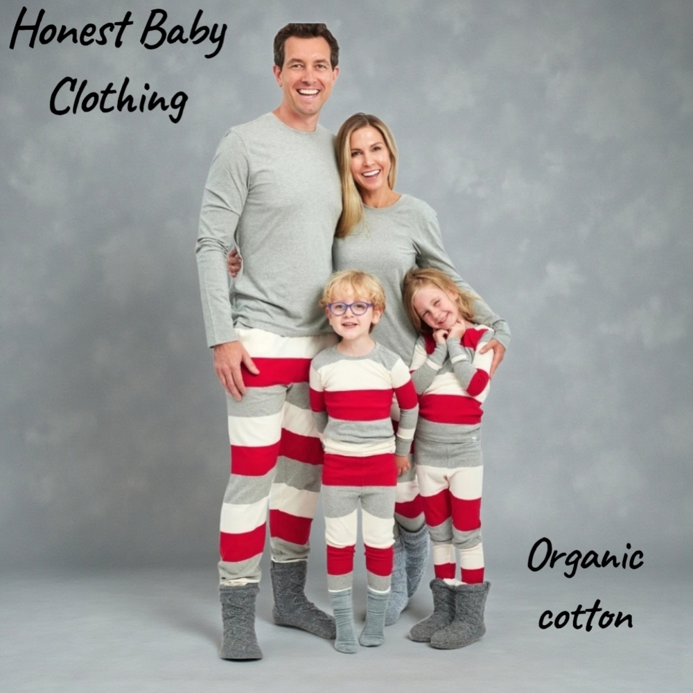 Honest Clothing Organic Cotton Family Matching Pajama Sets Mens and Womens